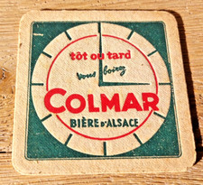 Ancien Sous Bock Bière COLMAR - Alsace - Carré -