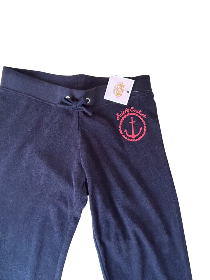 Nuevo con etiquetas Pantalones deportivos Juicy Couture para niñas de rizo azul marino con cordón para salón grandes Foto 2 de 3