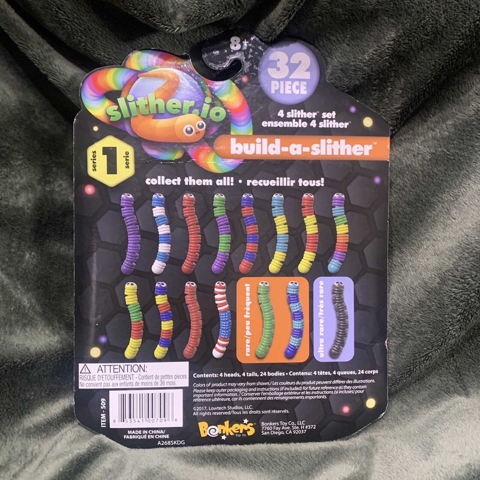 Bonkers Slither.io Series 1 Build-a-slither 32 PC 4 Slither Set