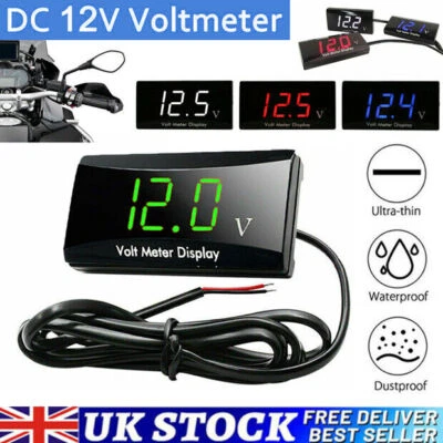 12V LED Digital Display Voltmeter Car Motorcycle Voltage Volt Gauge Panel Meter