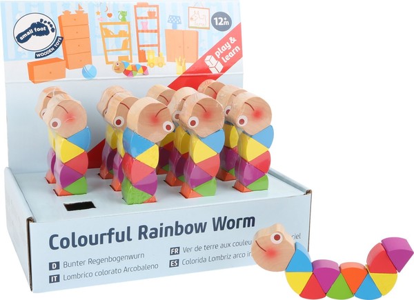 Bunter Regenbogenwurm Motorikspielzeug Aus Holz Von Small Foot Motorik Neu-image