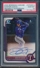 PSA 10 DANYER CUEVA AUTO 1st 2022 Bowman Chrome Prospects Autograph RC GEM MINT