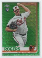 2019 Topps Chrome Josh Rogers RC 02/99 Baltimore Orioles Green Wave