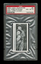 PSA 8 THE THREE STOOGES 1950 A.B.C. Minors Picture Card #8  SPECTACULAR