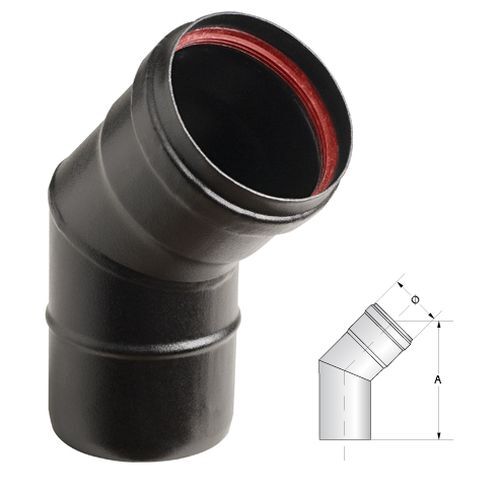 Gomiti per Stufe a Pellets 2 mm Aeternum Nero 45° cm 10