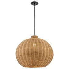 Wicker Ball Pendant Light Rattan Chandelier Handwoven Ceiling Light for Living
