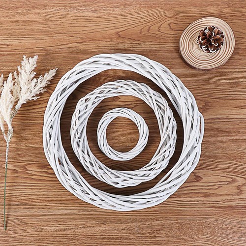 Decorations White Wreath Garland Hanging Wreath Wicker Christmas Rattan Ring - Picture 5 of 16