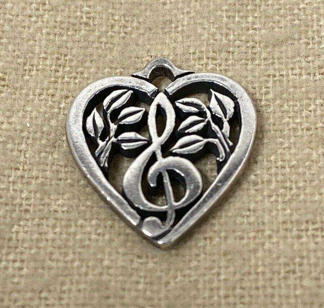 Retired James Avery Music Note Treble Clef Heart Charm Sterling Silver eBay