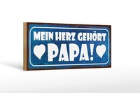Holzschild Spruch 27X10 Cm Mein Herz GehöRt Papa Holz Deko Schild Wooden Sign