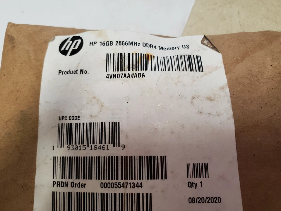 HP 16GB DDR4 2666 (PC4 21333) 260-Pin DDR4 SO-DIMM System Specific Memory, 4VN07 - Image 2 of 3