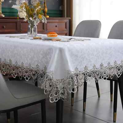 Lace Tablecloth Jacquard Wedding Tea Coffee Table Cover Kitchen Party Home Decor