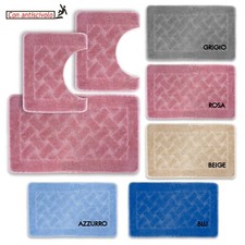 Tappeto bagno singolo o set 3 pezzi  fondo in gomma antiscivolo mod. ZUMA