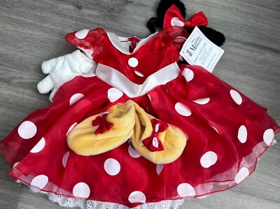 Pottery Barn Kids Baby Minnie Mouse Costume 0-6 Months Hat, Gloves, Shoes,  Dress