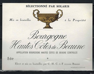 Wine label - Burgundy - Hautes Côtes de Beaune - ref. no. 137