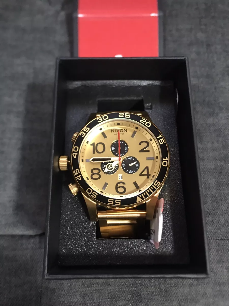 Nixon 51-30 Chrono ALL GOLD/GOLD/BLACK Men’s Watch XL 51mm Watch Face NWT $500