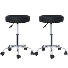 2PC Adjustable Hydraulic Stools Spa Salon Stools Swivel chairs Thick Pad Black