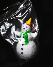 Sealed Vintage Jack in the Box Christmas Ornament Snowman