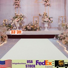 Wedding Party Ceremony Prom Event Decor 33*3 ft White Carpet Aisle Runner Rug