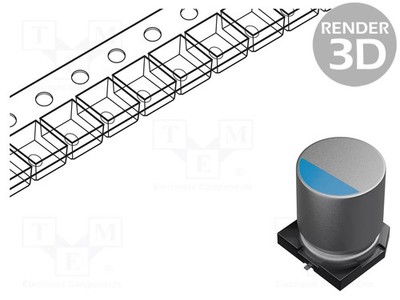 SMD 390uF ESR: 15mΩ Kondensator: Polymer PCJ low ESR 2,5VDC