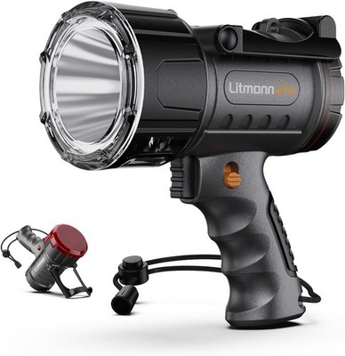 LED Portable Spotlight up to 2000 Lumen Handheld Spotlights for Hunting Search