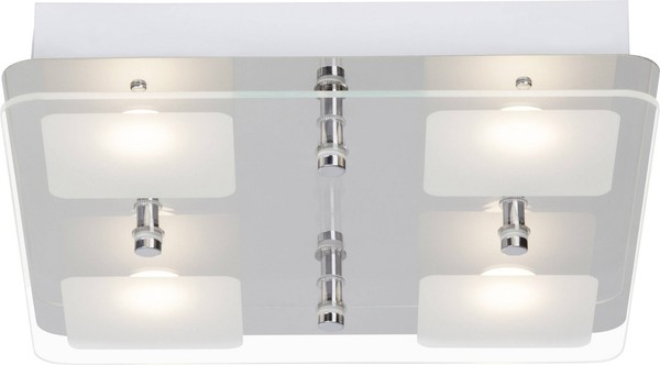 Brilliant Led Deckenleuchte Chrom Glas 34Cm X 34Cm Dekorglas 4 Flammig Glas-image