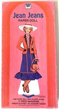 Whitman "Jean Jeans" 1982 Vintage Paper Doll - 1 Doll  16 Wardrobe - Some Uncut