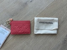 Autentico Louis Vuitton LV Charms Portafoglio Porta Carte Corallo Dolce