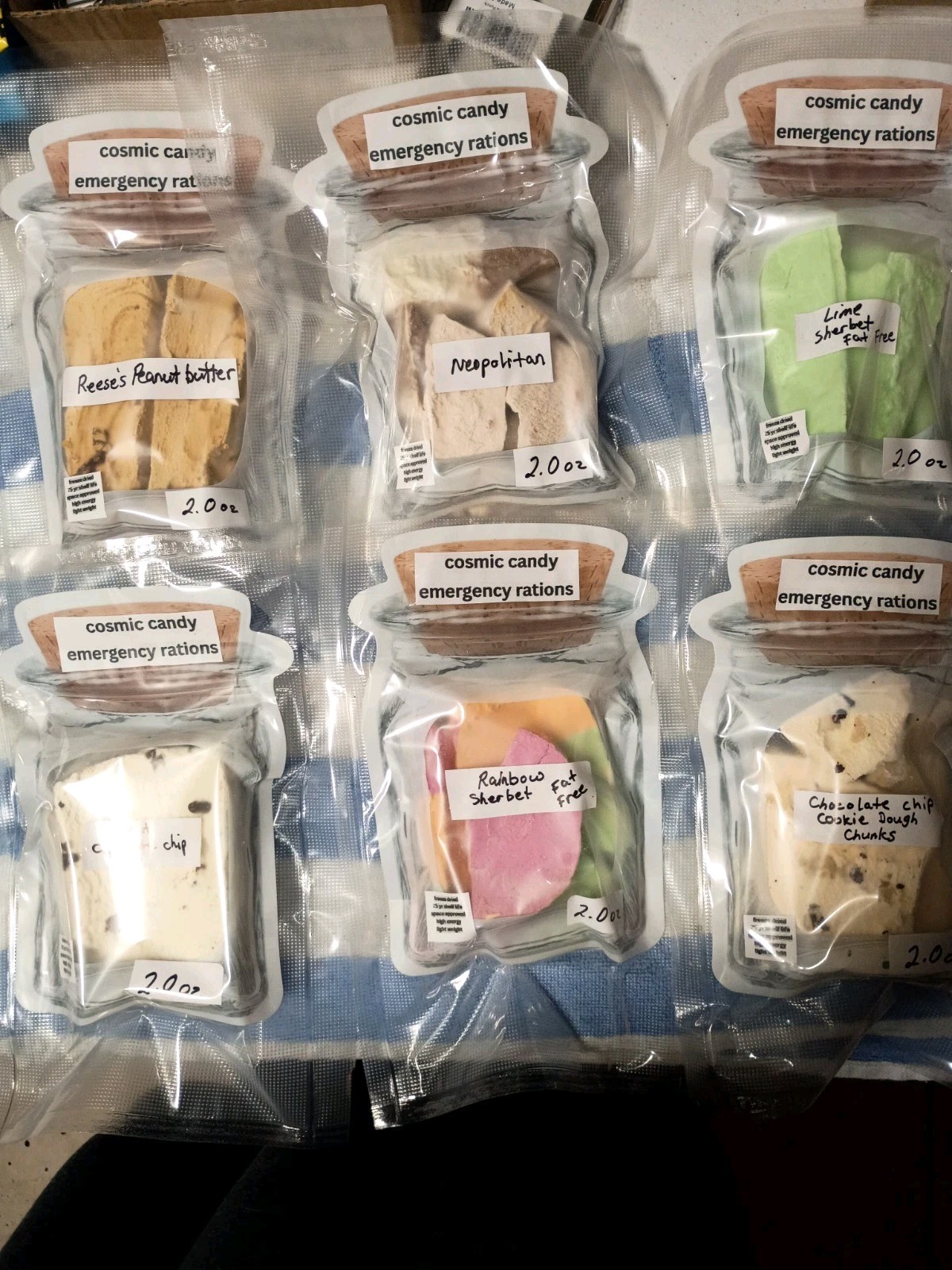 Cosmic Candy Freeze Dried mixed pack vanilla/strawberry  Ice Cream 2.5 Oz Bag