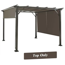 2PCS 16x4 Ft Universal Replacement Canopy for Pergola Structure Sun Awning Brown