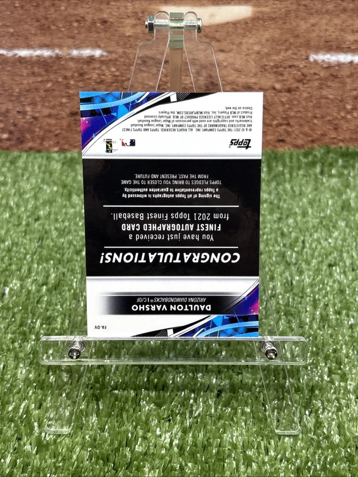 DAULTON VARSHO 2021 Topps Finest Auto Rookie FA-DV Diamondbacks & Jays - Image 4 of 4