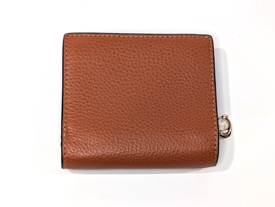 美品✨ Coach Leather Accessory Pouch brown Coach Sunset Refined Pebble Leather Women's Snap Small Wallet