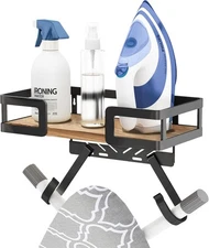 Ironing Board Holder Wall Mount, Iron Hanger, Sewing, Black 