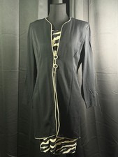 Vintage 90s Danny  Nicole Size 8 Zebra Faux Jacket Dress Shoulder Pads USA