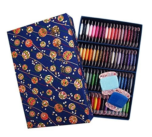 Fujix Miyako Temari Embroidery Thread Set 75 Colors x 30m Decorative Sewing image 1