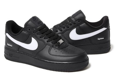 CU9225-002 Supreme Nike Air Force 1 Low Black White 25FW Week4 