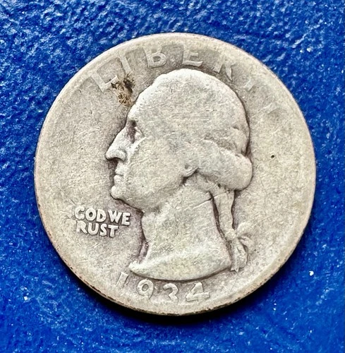 1934-D Washington Quarter. 90% Silver. Fine Condition. Key Date. Charity