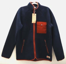 Fjallraven 84158 Men Sz Small Navy Blue Vardag Pile Fleece Full Zip Jackets $235