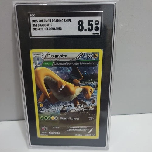 2015 Pokemon #52 DRAGONITE COSMO HOLOGRAPHIC   Rare 52/108 SGC 8.5