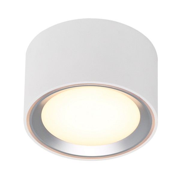 Led Deckenleuchte Nordlux Fallon Aufbaulampe Weiss/Stahl Ø10 5,5W 2700K Dimmbar-image
