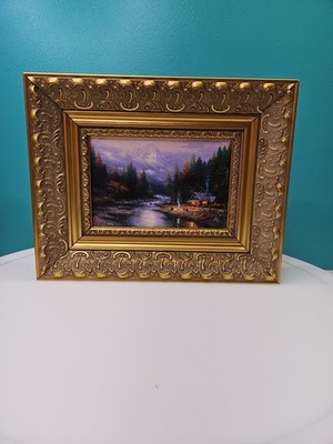 Thomas Kincade Gold Ornate Frame Print End to a Perfect Day 7.5 H x 9.5 W