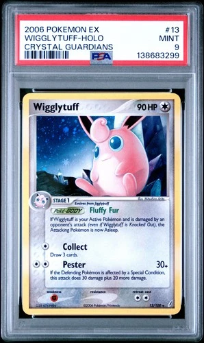 2006 POKEMON EX CRYSTAL GUARDIANS #13 WIGGLYTUFF-HOLO PSA 9