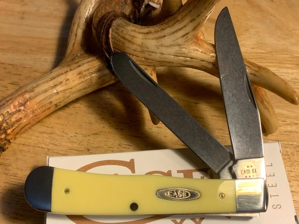 Case XX Smooth Yellow Synthetic 4 1/8" Pocket Knife 5 DOT USA Made CA161 - Image 2 of 4