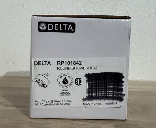 Delta Round Shower Head Chrome Silver RP101842 Modern 3.5” Single Function - Afbeelding 1 van 2