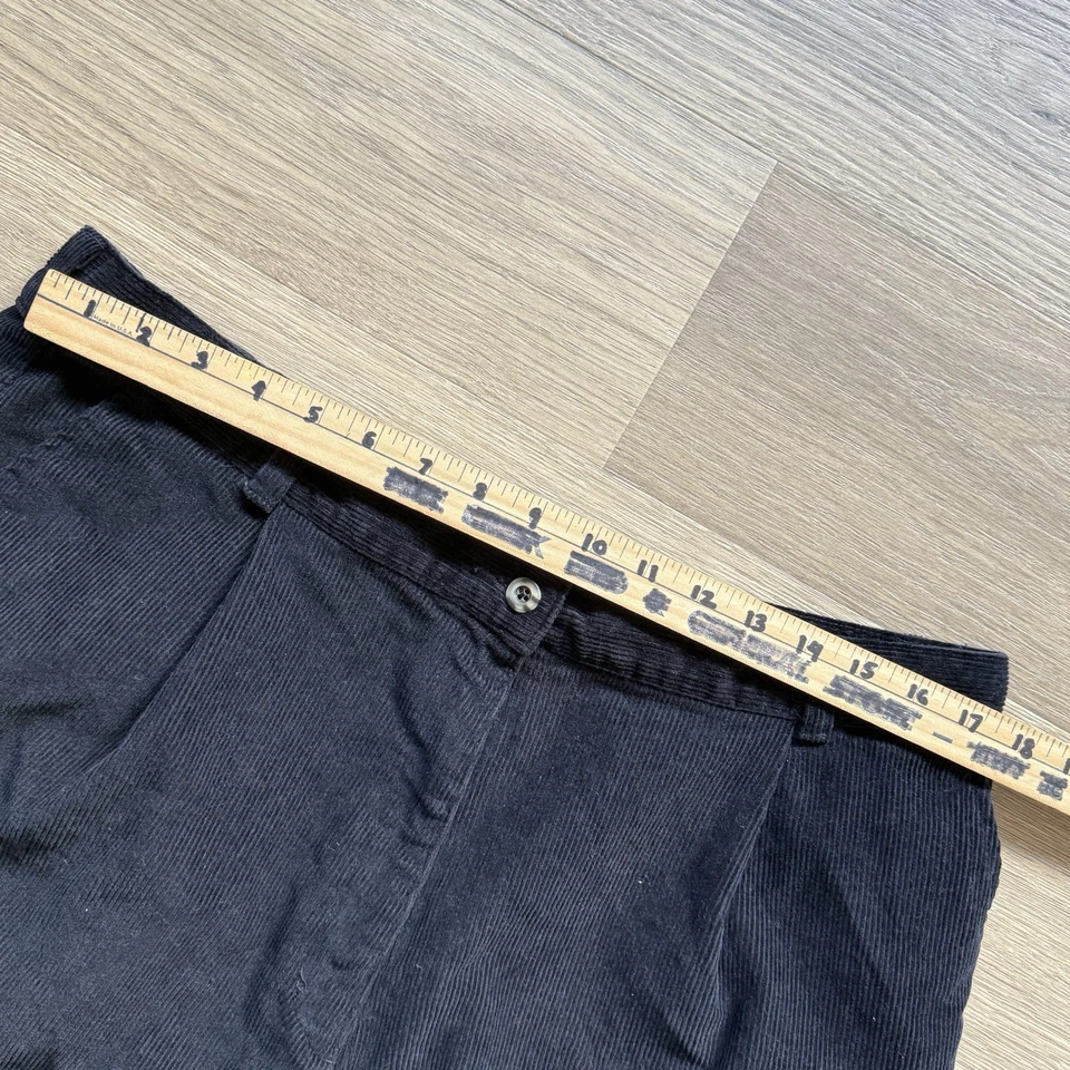 LL Bean Pants Women 18 Medium Tall Corduroy Vintage 90s Loose Baggy Black OHD21 - Image 3 of 4