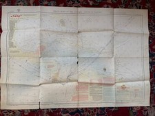 Vintage 1934 US Navy Pilot Chart North Atlantic Ocean Nautical Map April 38x26