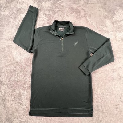 Simms Pullover Mens Medium Green Quarter Zip Fishing Shirt Long Sleeve