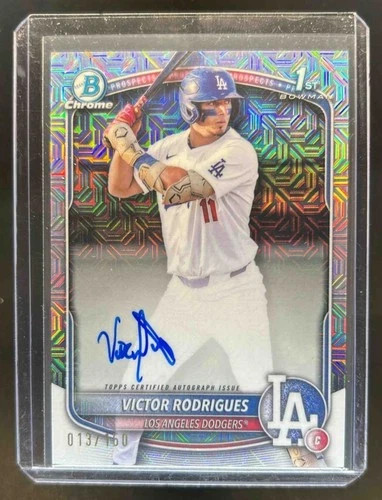 2025 Bowman Chrome Victor Rodrigues 1st HTA Choice Auto /150 Dodgers #CPA-VR