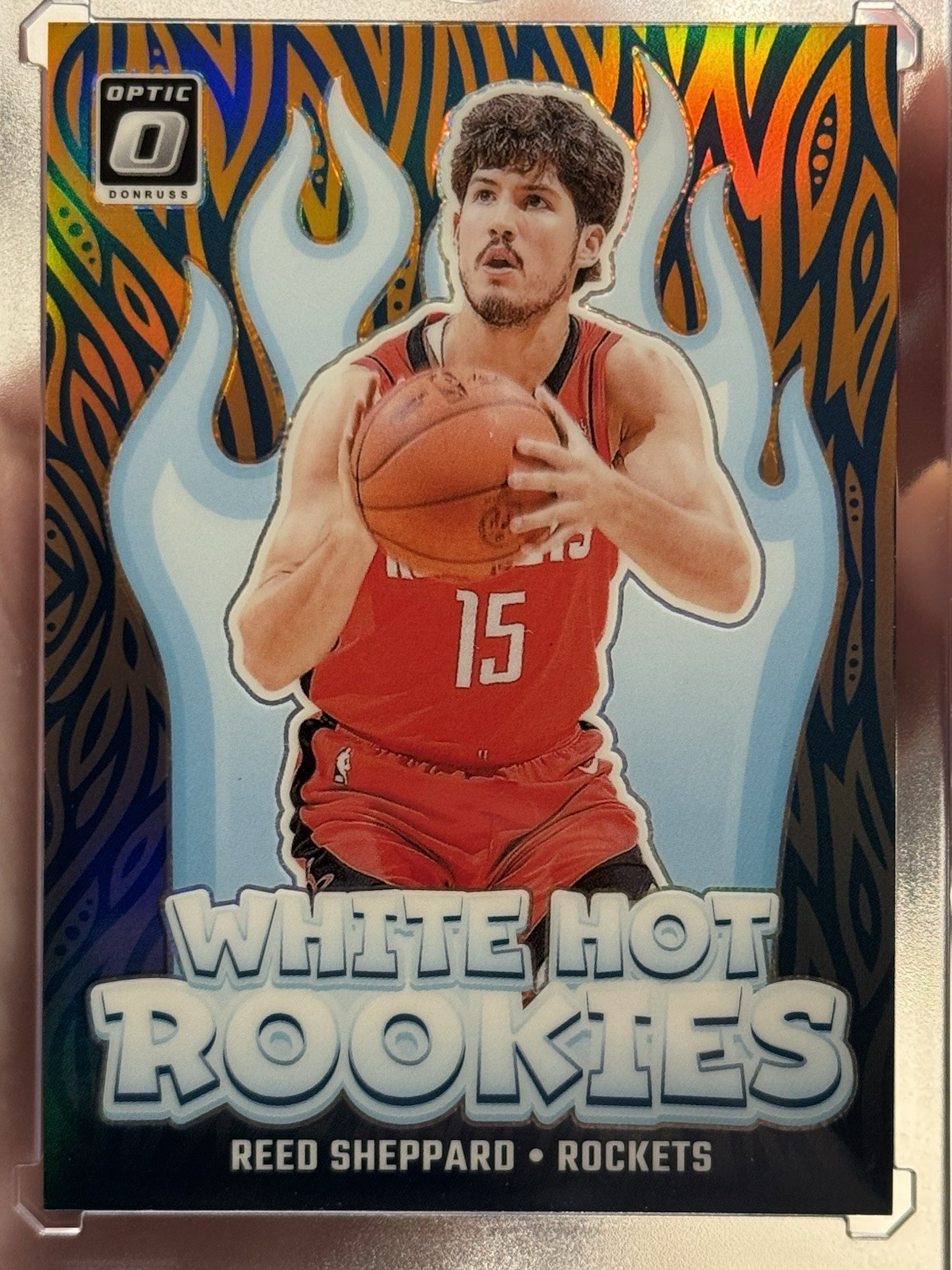 Reed Sheppard /39 Orange White Hot Rookies SP #’d 23/39 RC 2024-25 Donruss Optic