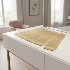 Lightweight 10 Inch Pearl Ash Blonde Tape in Extensions - 6pcs Remy Human Hair