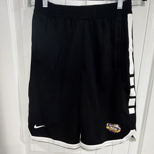 Nike Dri-FIT LSU Tigers Black Athletic Shorts Purple Gold White Size Youth XL